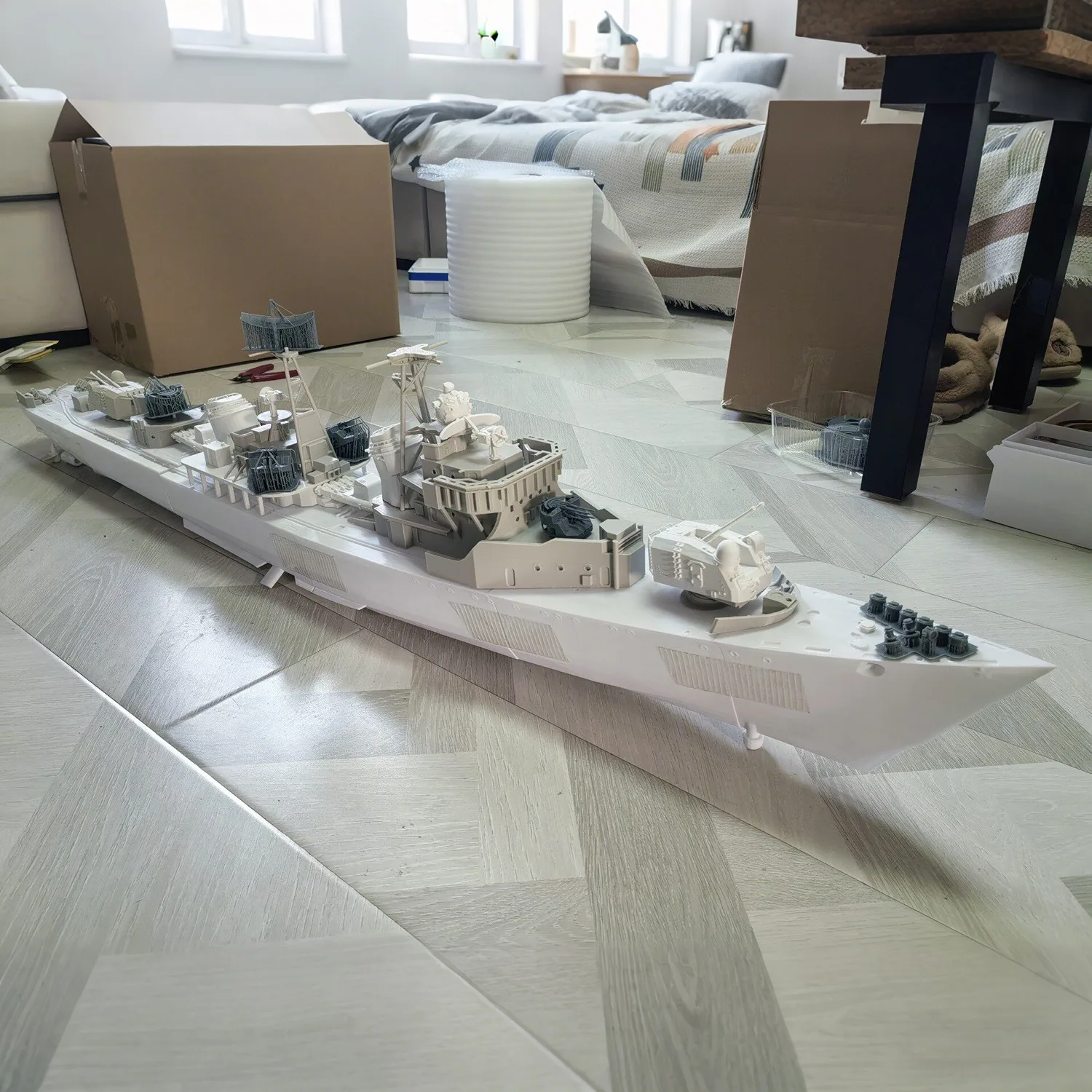 

1/100 RC Ships 126cm Soviet Destroyer Remote Control Boat Richly Detailed 3D Printed RC Schiffe Model Kit Ship Toy Warship Model