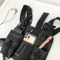 1 unids/set de chaleco táctico de nailon de alta densidad para hombre con múltiples compartimentos, ropa de trabajo informal, paquete de pecho para viajes al aire libre