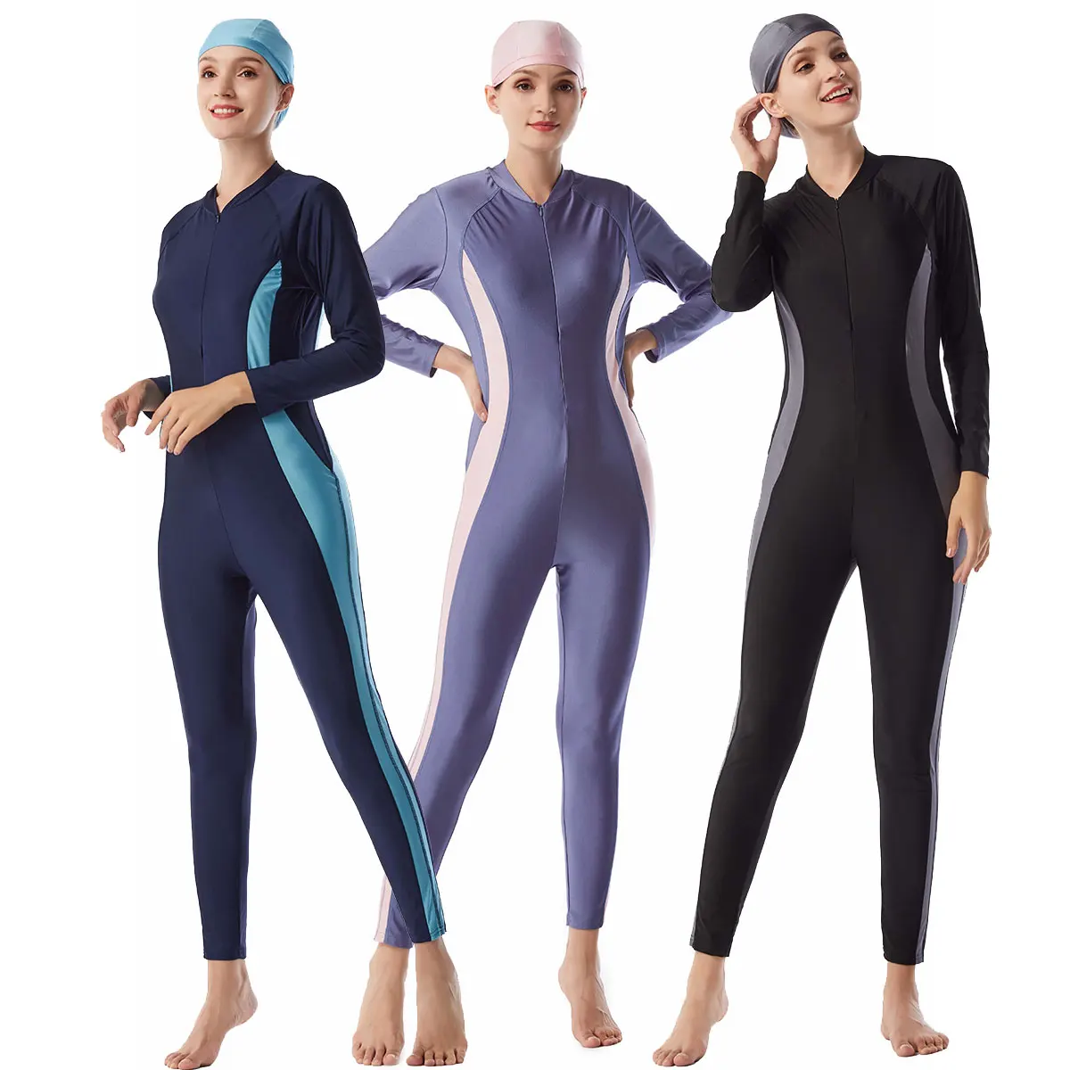 

Bodysuits for Women Bathing Pool Swimwear Rashguard UPF50+ Muslim Diving Sea Sports Bathers Girls Ladies Islamic Burquinis S-3XL