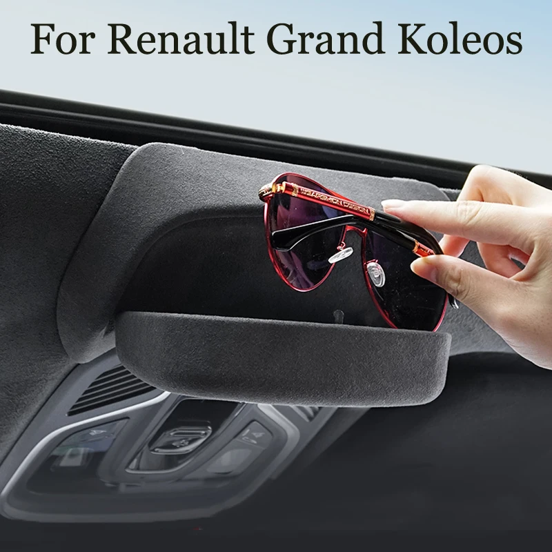 Car Glasses Case For Renault Grand Koleos 2024 2025 Car Sunroof Fur Sunglasses Storage Box Car Accessories