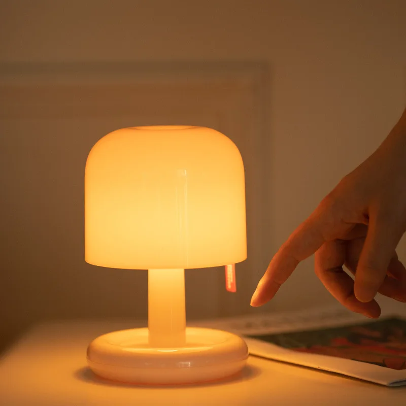 

Night Light Mini Desktop Sunset Night Lamp USB Rechargeable Mushroom Style Led Table Light for Coffee Bar Home Decor Bedroom