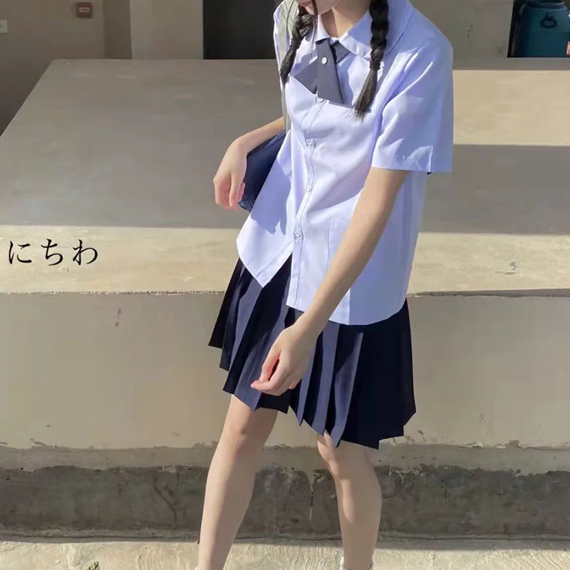 Thai Schuluniform Rundhals JK Uniform Student Shirt weibliche Klasse Uniform Thai Shirt Tabu Mädchen High School Sommer anzug