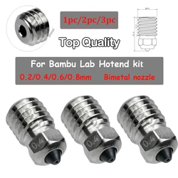 Nozzles Bimetal For Bambu Lab Hotend kit 0.4mm 0.6mm Copper Plating For V1 V2 V3 Hotend Nozzle 3D Printer Parts X1C P1P series