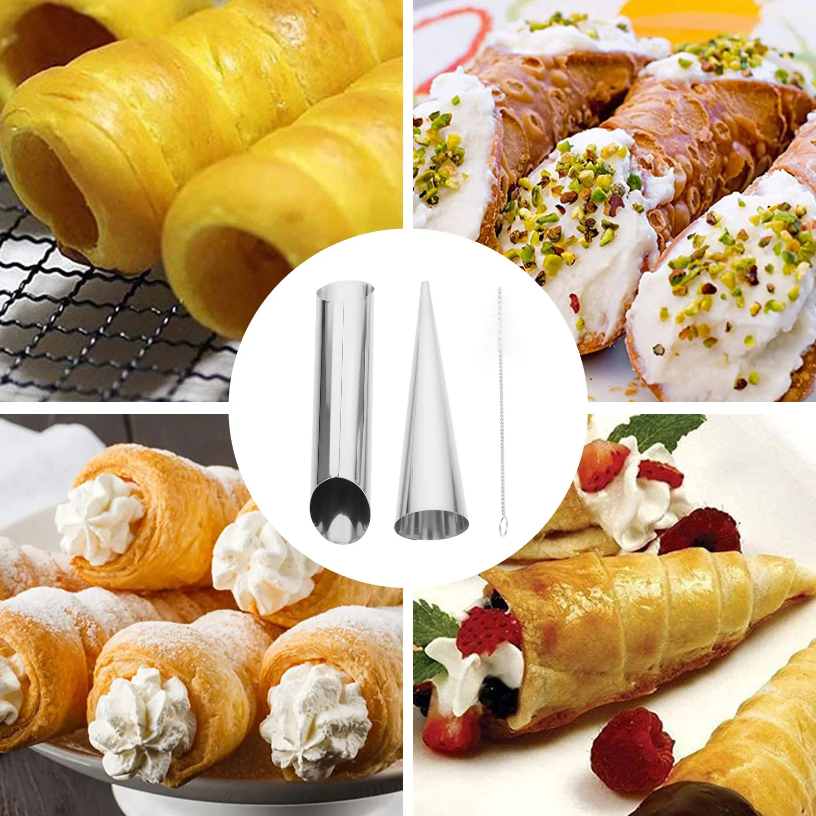 

1 комплект, форма для выпечки круассанов из нержавеющей стали, многоразовые антипригарные трубчатые формы для изготовления хлеба, десерта