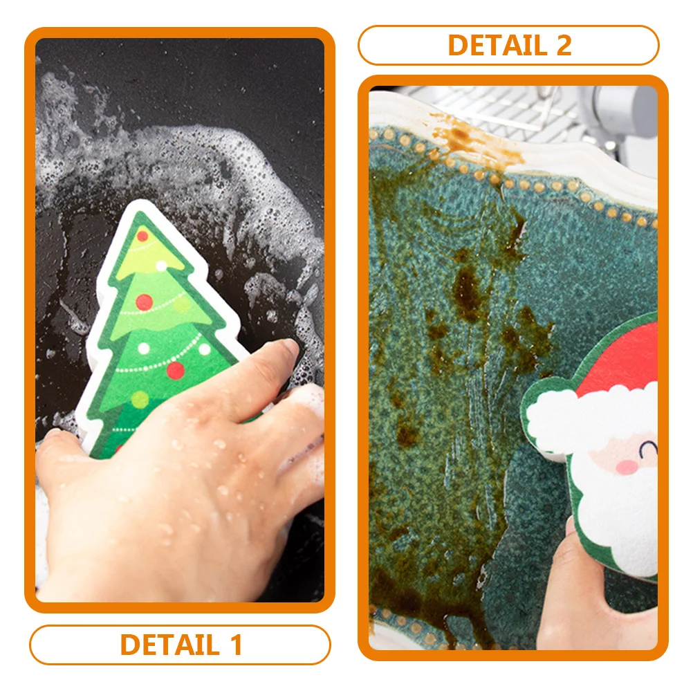 2 Pcs Cleaning Dishwashing Sponge For Dishes Kitchen Scrub Pads Face Cleansing Wipes