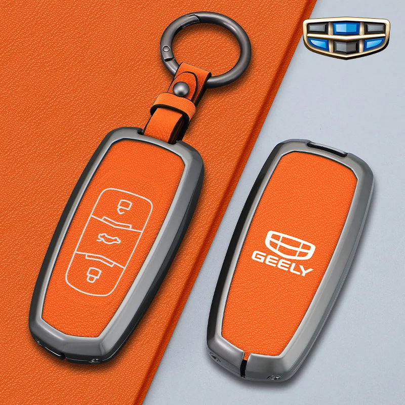 Car Key Case Cover For Geely Emgrand X7 GS GX3 GT GC9 EC7 GC715 EC718 Englon SC3 Atlas Pro Keyless Zinc Alloy Shell