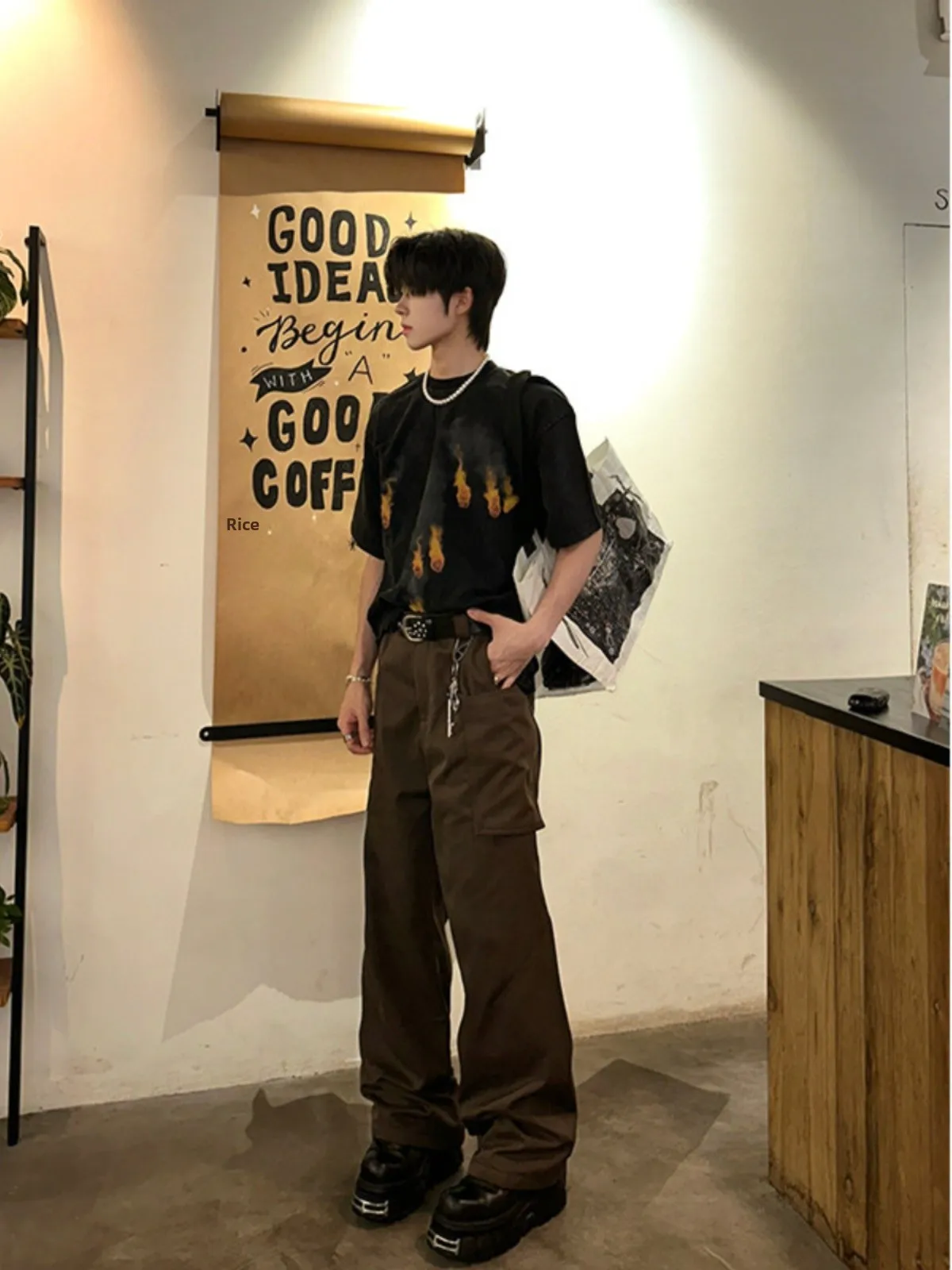 

Cleanfit Extended Length Casual Pants for Taller Men High Street Vibe Bootcut Workwear Trousers Trendy Brand Youthful Sle