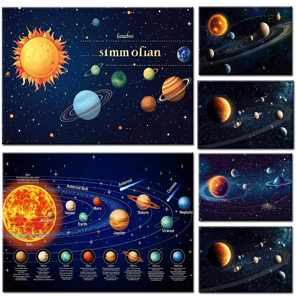 

Новая алмазная живопись Солнечная система Космическая планета Настенное искусство 5D DIY Алмазная вышивка Мозаика Наборы крестиков Украшение дома Подарок