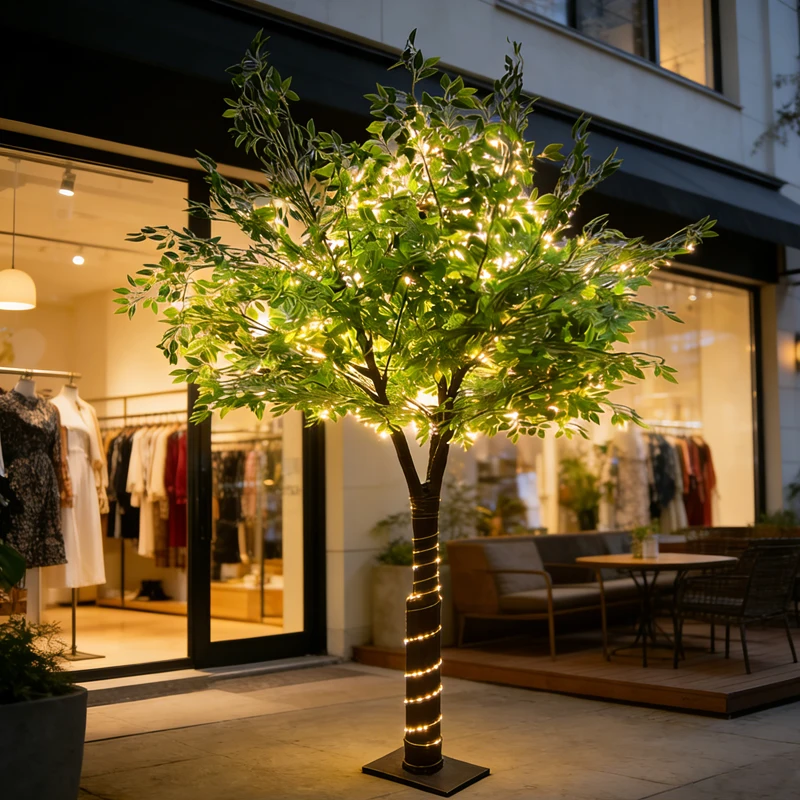 

Крупномасштабная искусственная пальма баньян, подходит для гостиных, террас, рождественских декораций и свадебного ландшафтного дизайна.