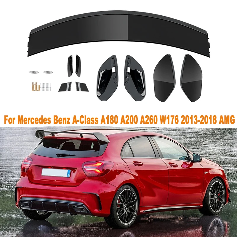 

Задние крылья для Mercedes Benz A-Class A180 A200 A260 W176 2013-2018 AMG, фиксированный воздушный спойлер, заднее крыло, аксессуары для украшения автомобиля