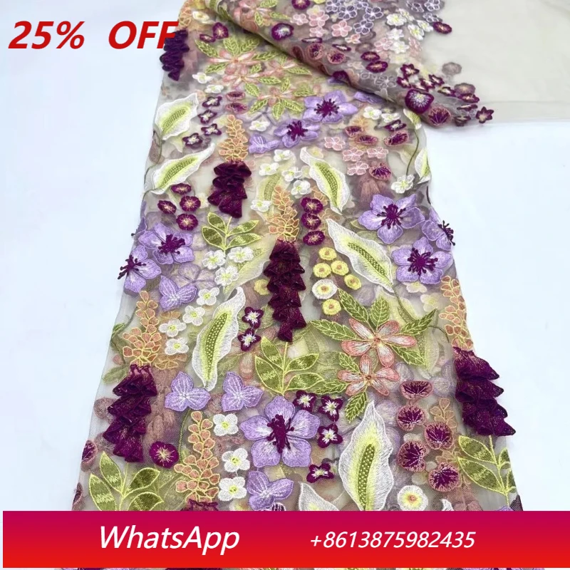 

African Flower Lace Fabric 2025 High Quality Groom Material French Nigerian Lace Fabrics For Women Party Wedding NHL6159