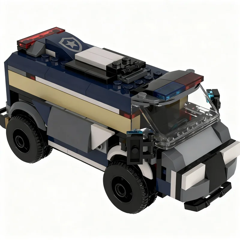 186pcs MOC City Police Armoured Van Model Building Blocks Christmas Gift Decorative Creative Collectible For Living Room Home