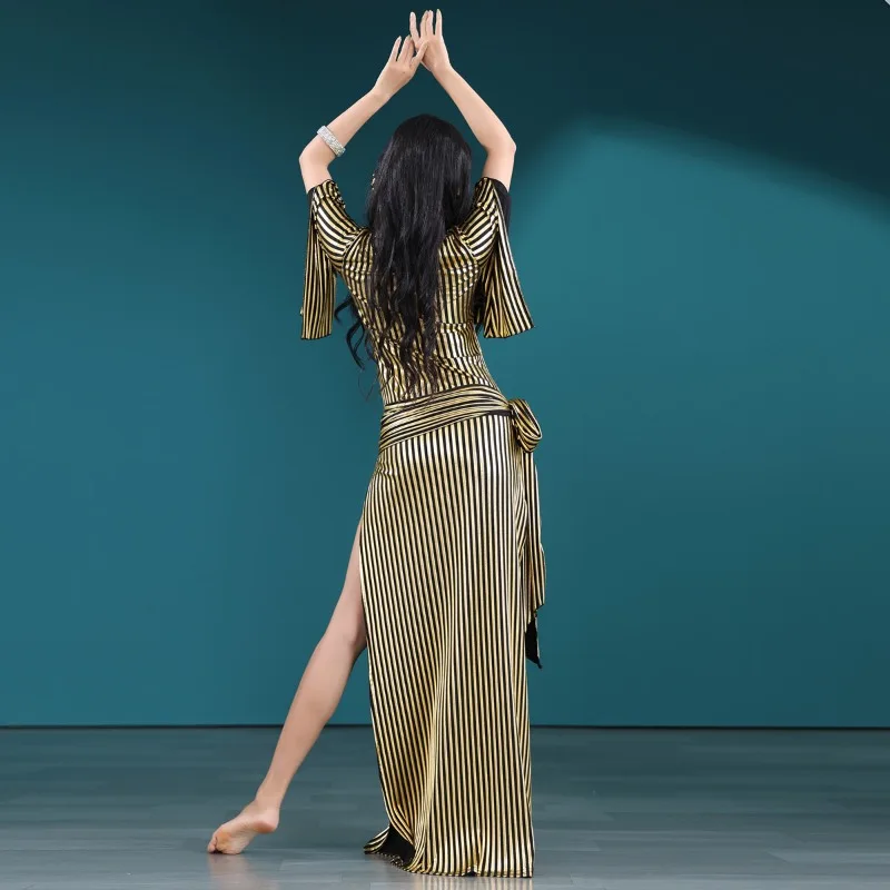 أزياء الرقص الشرقي المخصصة مجموعة أزياء الأداء النسائية قصب الروطان المصري الشعبي صيدي رداء فستان ملابس الراقصة الشرقية #2