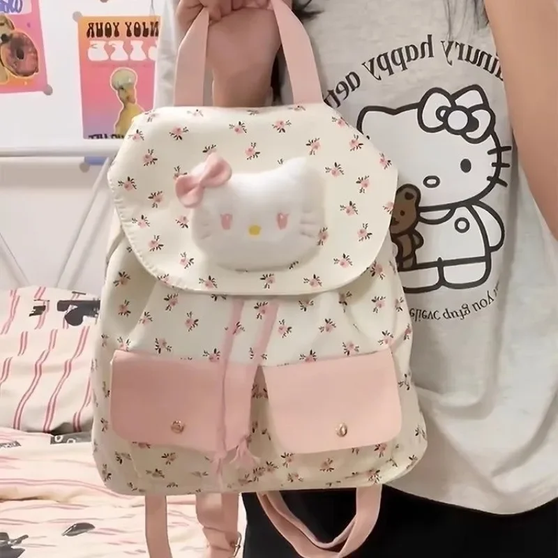 MBTI Sweet Hello Kitty Womens Backpack Cute Korean Fashion Elegant Casual Backpacks Aesthetic Female New Luxury Designer Bags