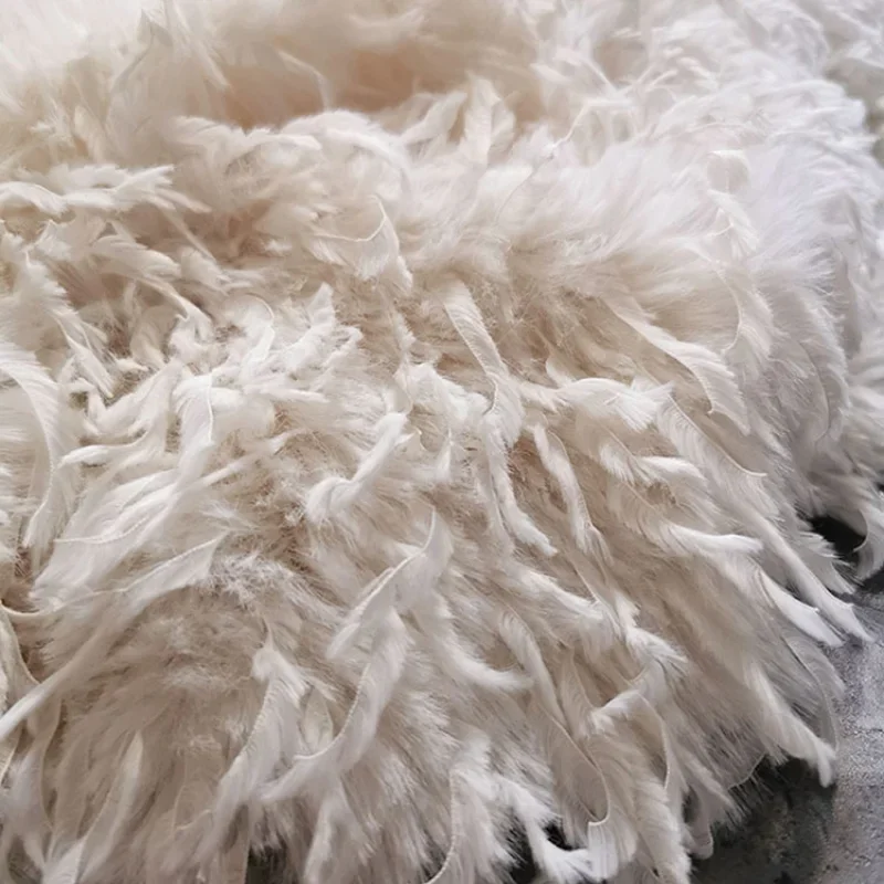 Texture Series White Feather White Feather Long Flow Su Velvet Dreamy Coat Wedding Pillow Curtain Doll Fabric