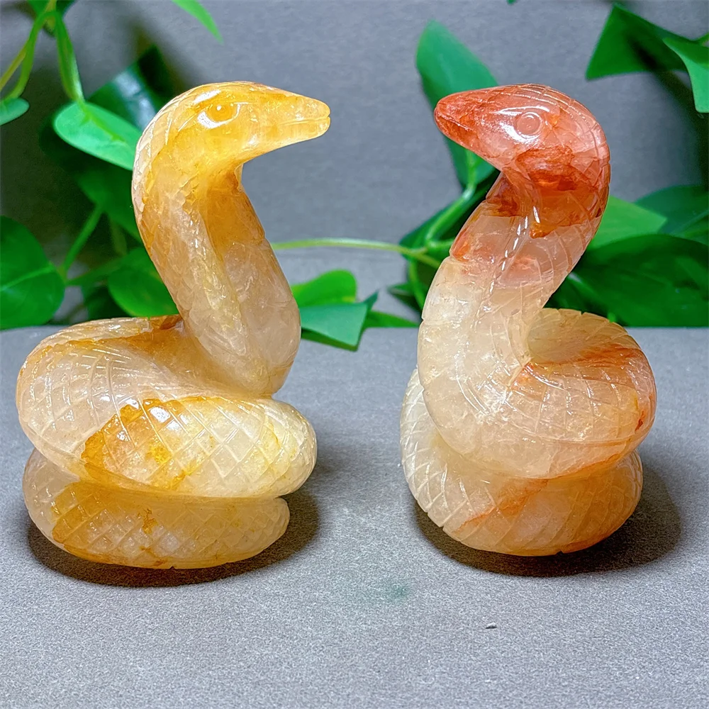 Golden Healer Cobra Crystal Natural Stone Quartz Stone Minerals Home Decoration Reiki Craft Gifts Energy Healing Spiritual Love