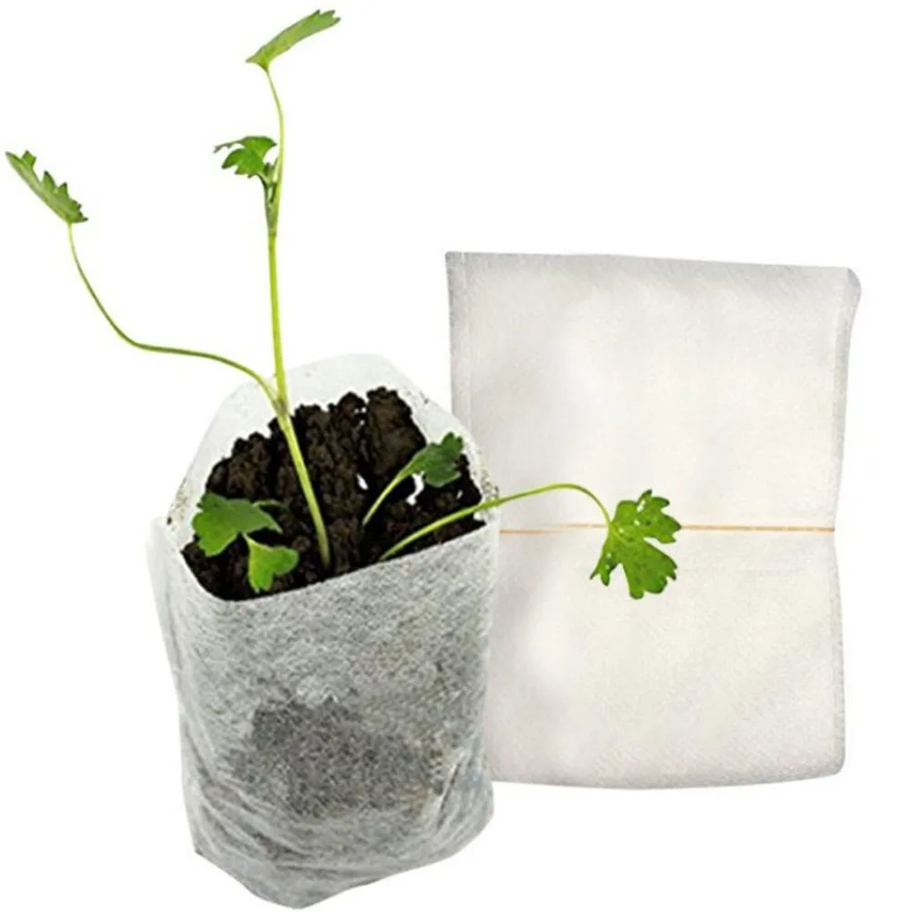 

200pcs Nursery Plant Grow Bags Fabric Pots Seedling Bags Garden Supplies Eco friendly Biodegradable Lightweight Breathing