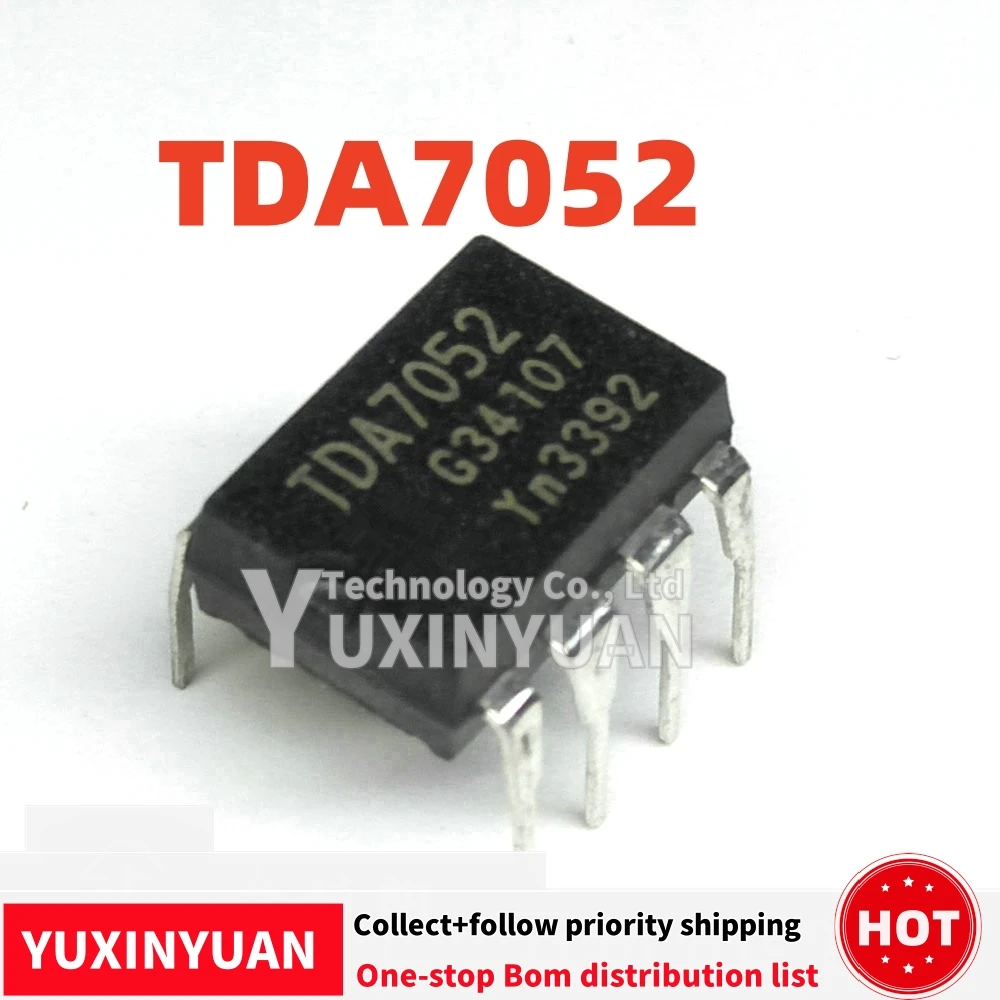 10 unids/lote TDA7052 A7052 DA7052 DIP8 IC en STOCK 100% bueno YUXINYUAN