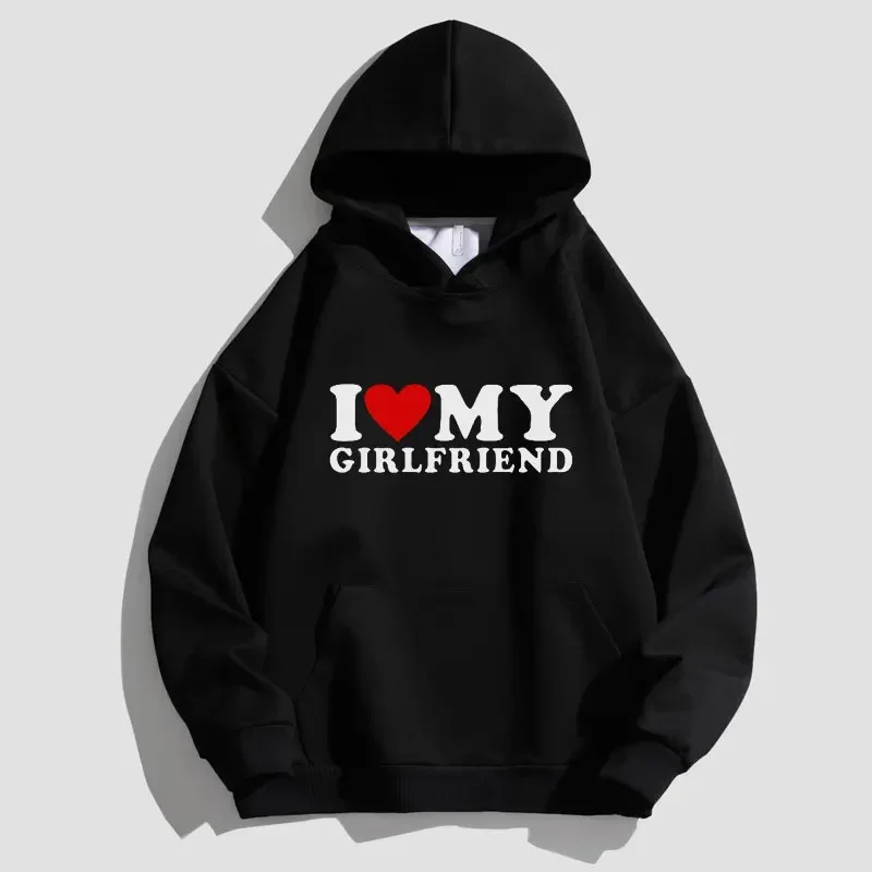 I LOVE MY GIRLFRIEND Print Unisex Hoodie Y2K Sweatshirt for Women\'s/Men\'s Hoodies Sweatshirts Solid Hoodies Pullovers Tops