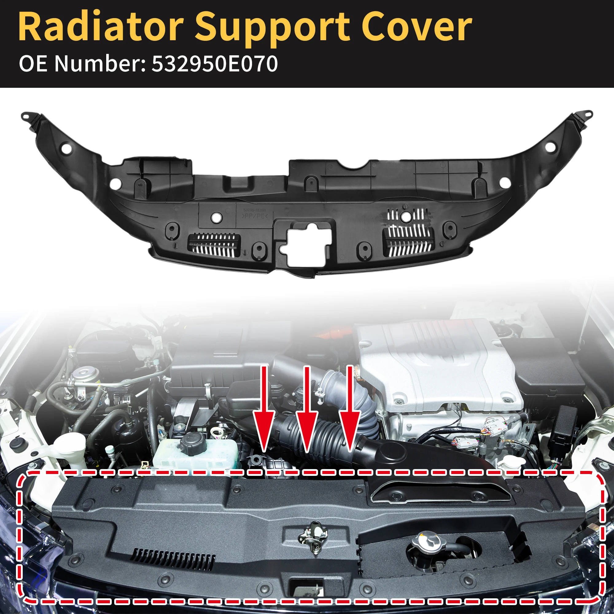 

Крышка опоры радиатора UXCELL для Toyota Highlander 2014-2019 No 532950E070