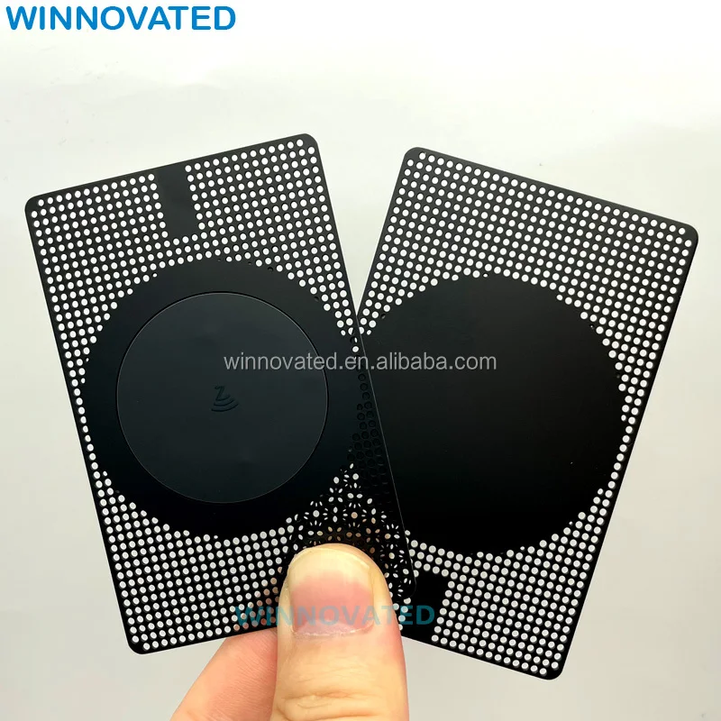 

10 0.pieces. custom. customized RFID printable stainless steel black metal NFC business card