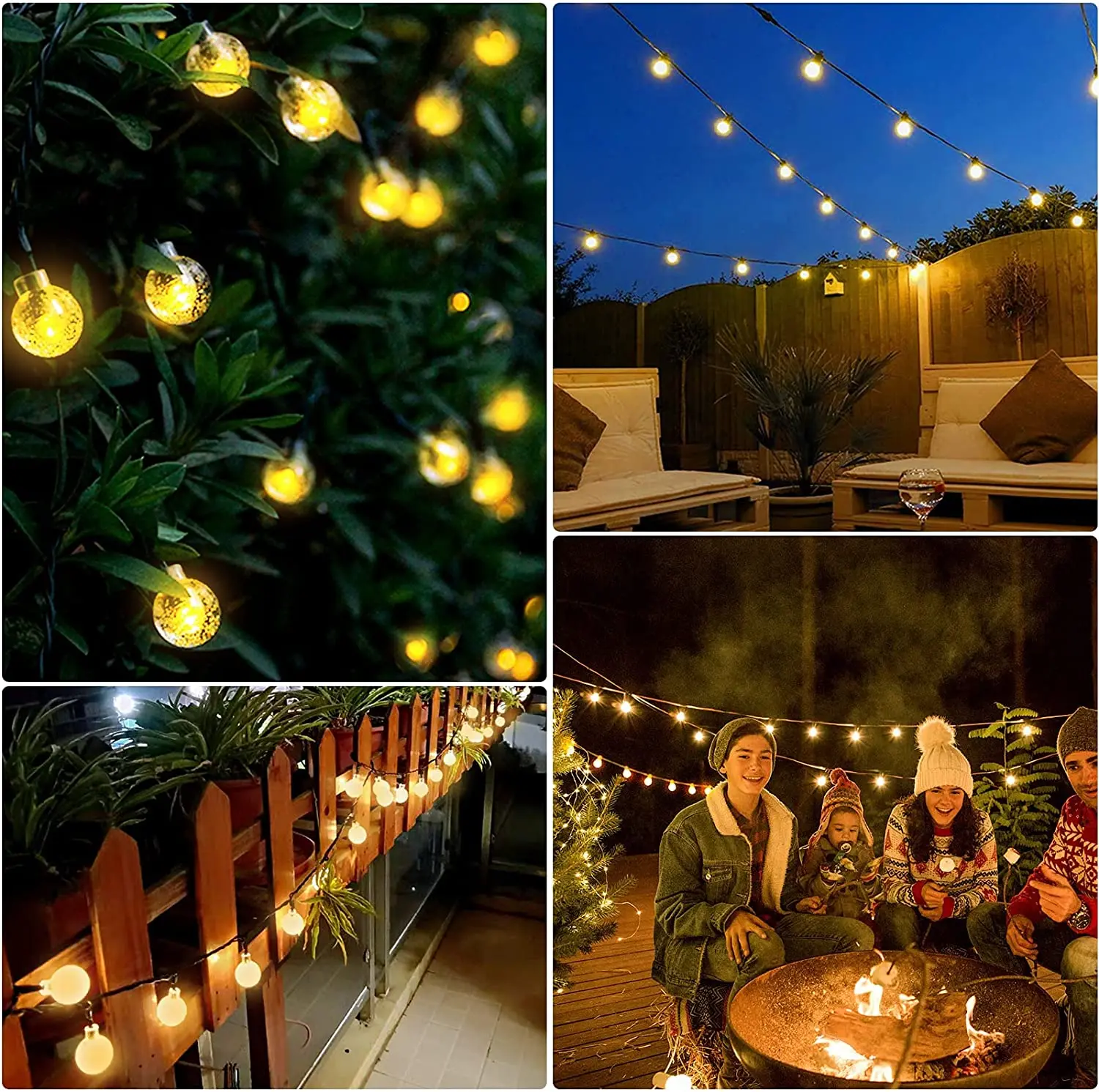 Solar String Lights Outdoor 200 Led Crystal Globe Lights com 8 Modos Impermeável Solar Powered Pátio Luz para Jardim Xmas Decor