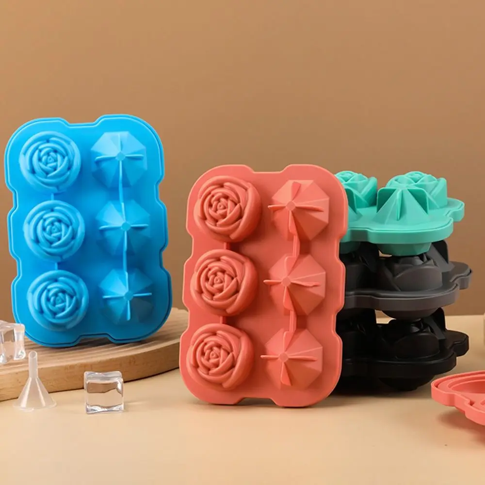 

Silicone Rose Ice Cube Tray 3 Cavity Silicone Rose Ice Tray 3 Diamond Ice Ball Maker Diamond Ice Ball Maker Leak-proof