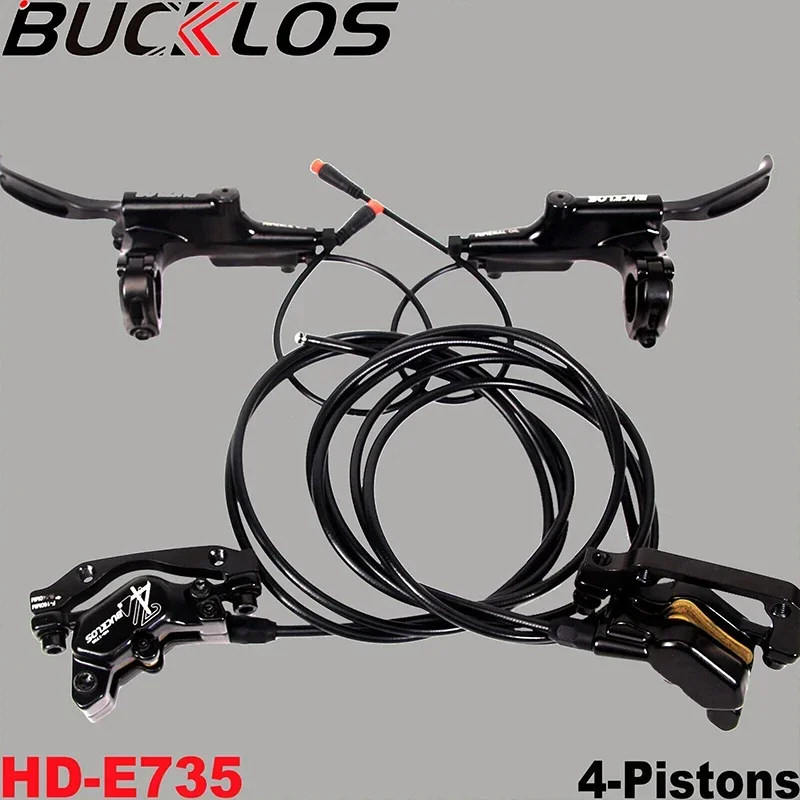 

BUCKLOS HD-E735 4-Piston E-Bike Hydraulic Brake Set Electric Scooter Hydraulic Disc Brake Front Rear Power-Off Cycling Parts