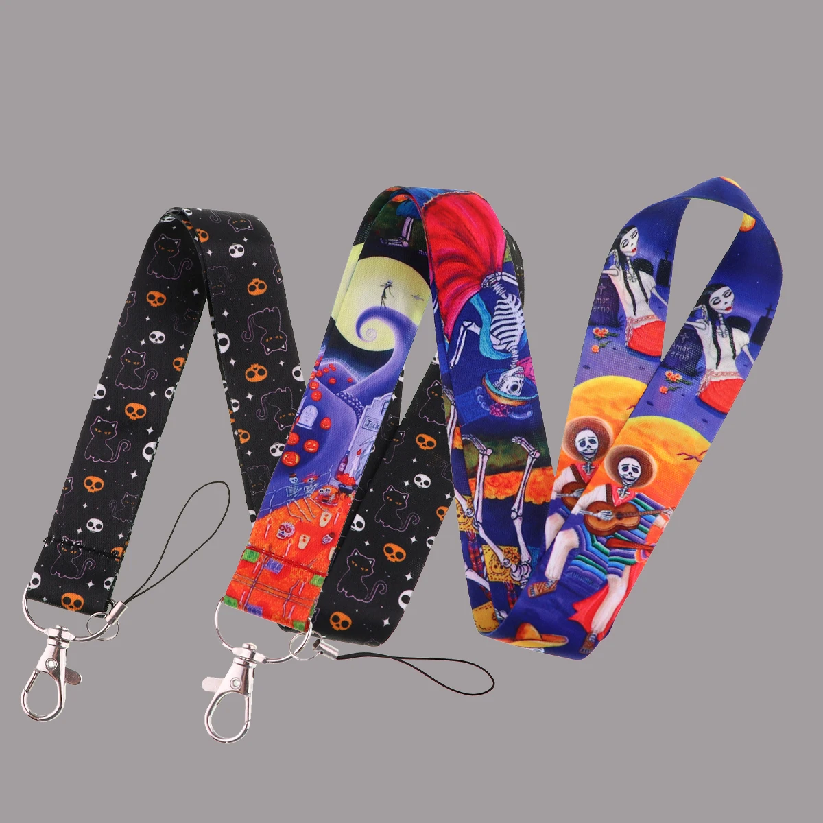 

Christmas Animation Lanyard for Key Neck Strap Cell Phone Strap Badge Holder Hanging Rope Keychain Accessories Halloween Gifts