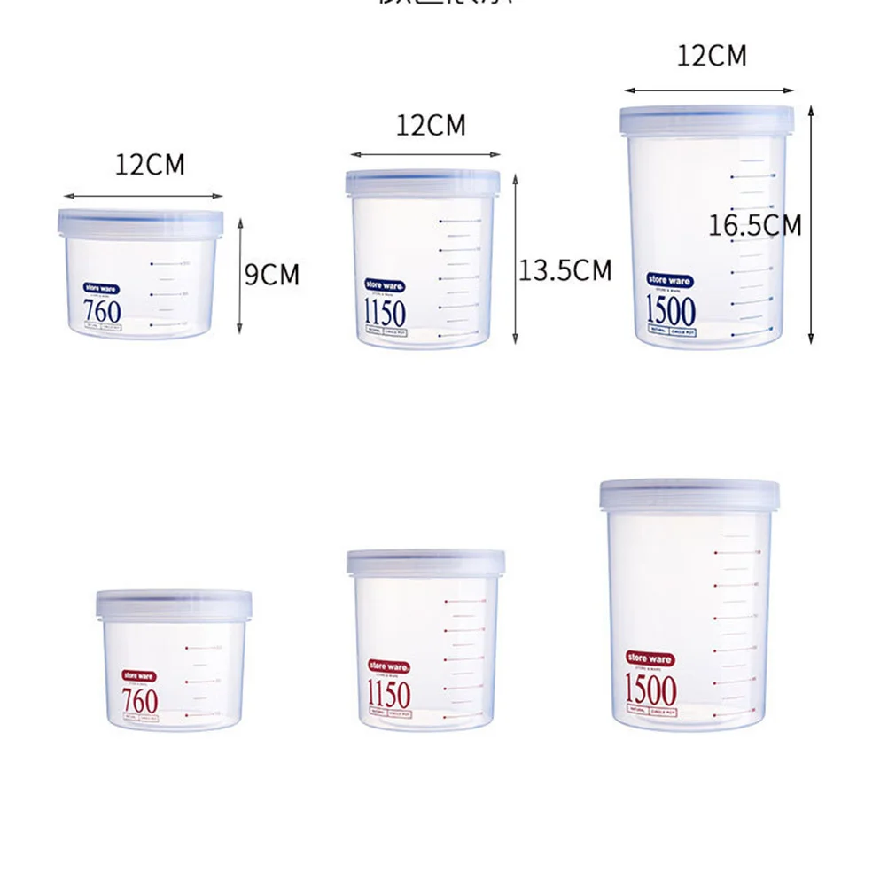 

1500ml Cereal Dry Food Storage Container Airtight Leakproof Snacks Organizer Transparent PP Plastic Kitchen Picnic Game Room