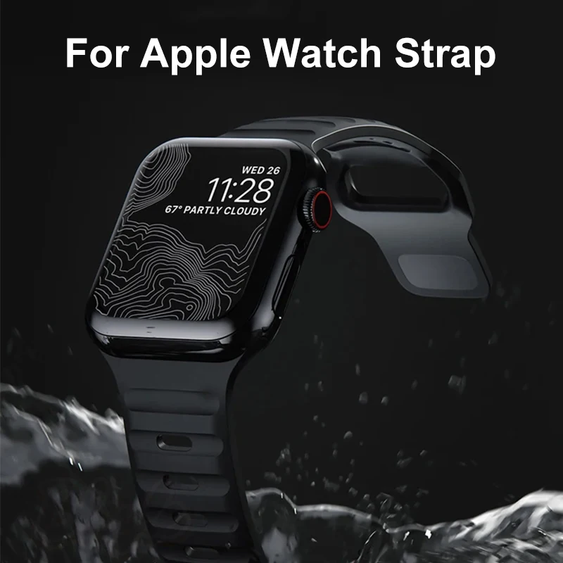 

Soft Silicone Strap + Case For Apple Watch 44MM 40MM 45MM 41MM 42MM Sport Rubber WatchBand Bracelet For iWatch 1 2 3 4 5 6 SE 7