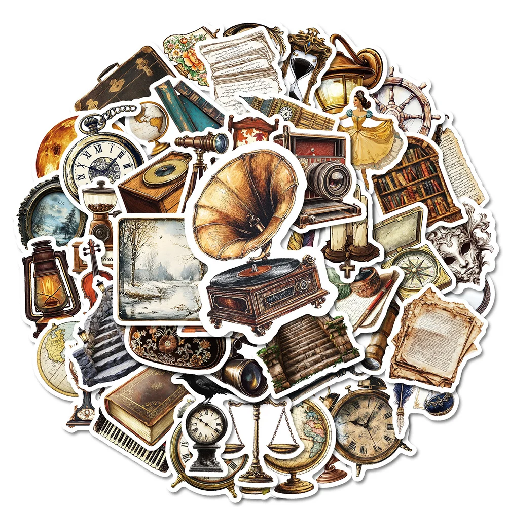 

10/30/50pcs INS Retro Art Cartoon Stickers European Style Decoration Decal DIY Suitcase Phone Notebook Cute Sticker Kid Toy Gift
