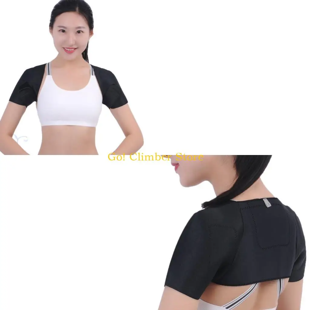 Q84C Adjustable Double Straps Shoulder Protectors Sports Shoulder Brace for Cold Relief and Postures Support During Activity