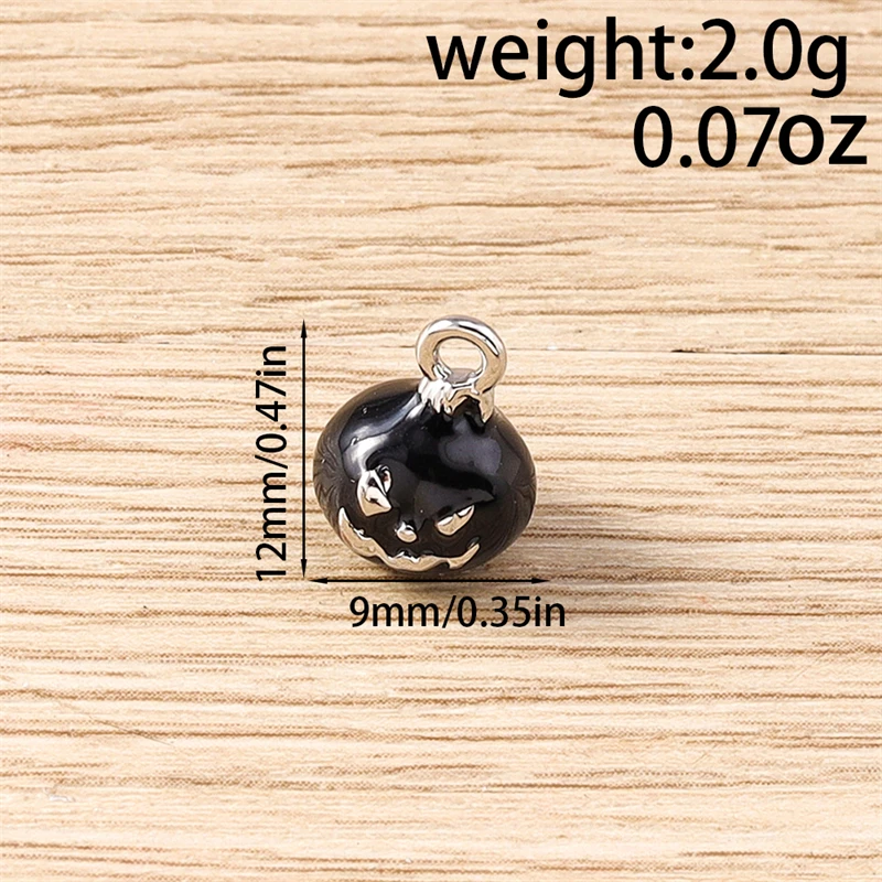 5pcs 9x12mm Cute Mini Enamel Alloy Halloween Pumpkin Charms Pendants for Jewelry Making DIY Earrings Necklaces Bracelets Gifts