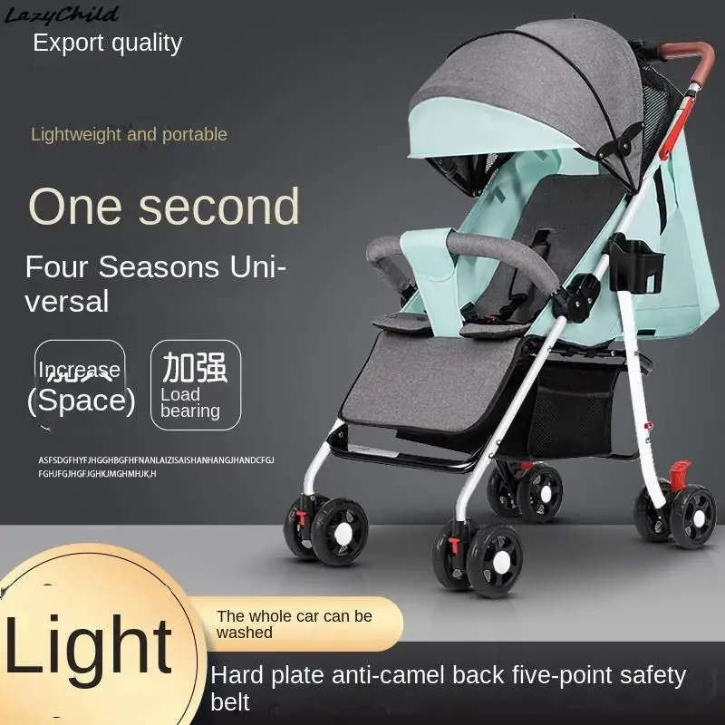 Lightweight Baby Stroller Accessories Babies Foldable Sitting Lying 3 In 1 Four Wheeled Cart One Click To Retract Drop Shipping