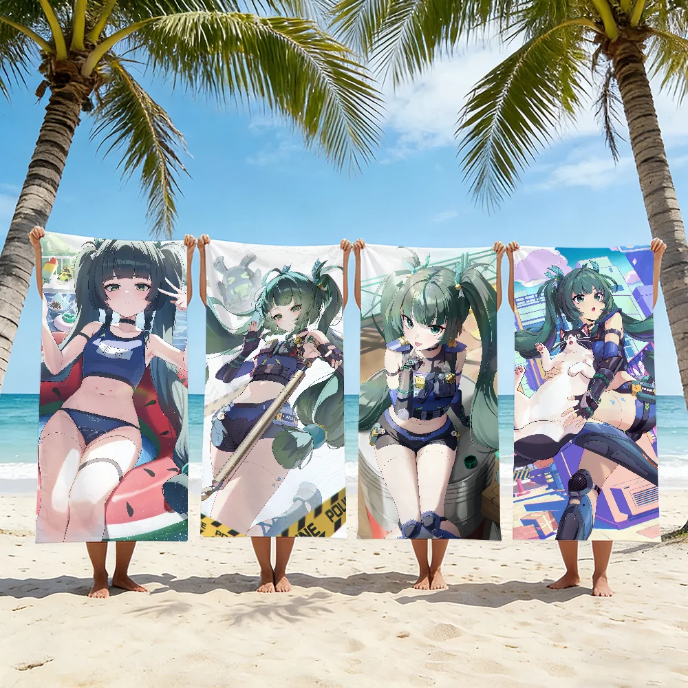 Serviette Zenless Zone Zero Qingyi pour la natation, le yoga, la gym, séchage rapide, douce et respectueuse de la peau, serviettes de plage toutes saisons