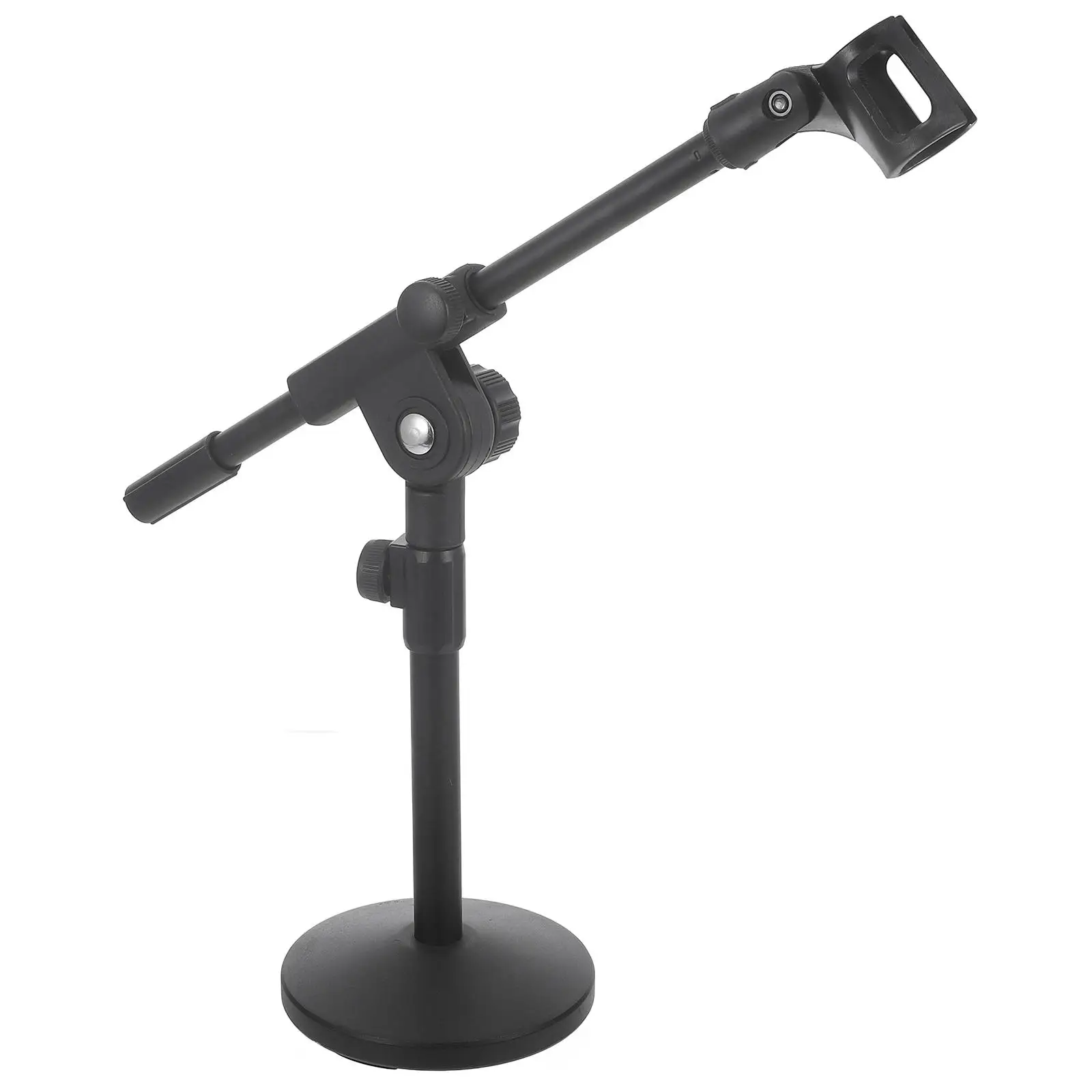 Supporto per microfono da tavolo Supporto per microfono da tavolo con braccio regolabile Base rotonda Braccio in ferro Supporto per supporto per microfono da tavolo