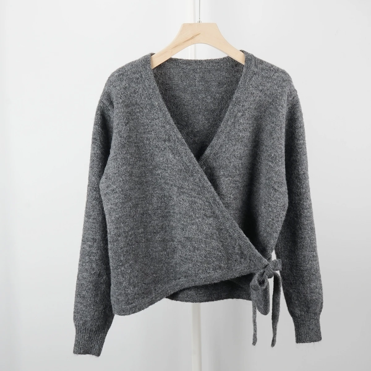 Suéter Hoado con Cuello en V para Mujer, Estilo Informal, Capa Base, Manga Larga, Mezcla de Lana, Ajuste Cómodo, Moderno, C...