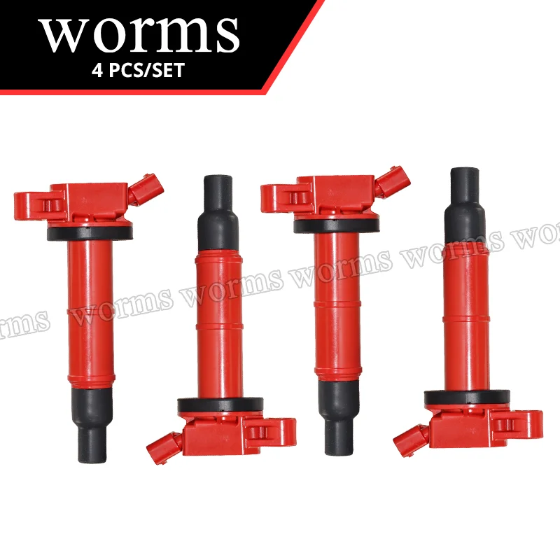 Worms High Performance Ignition Coil 4PCS Set For  Toyota Camry RAV4 Highlander Solara Scion 2.4L L4 90919-02244