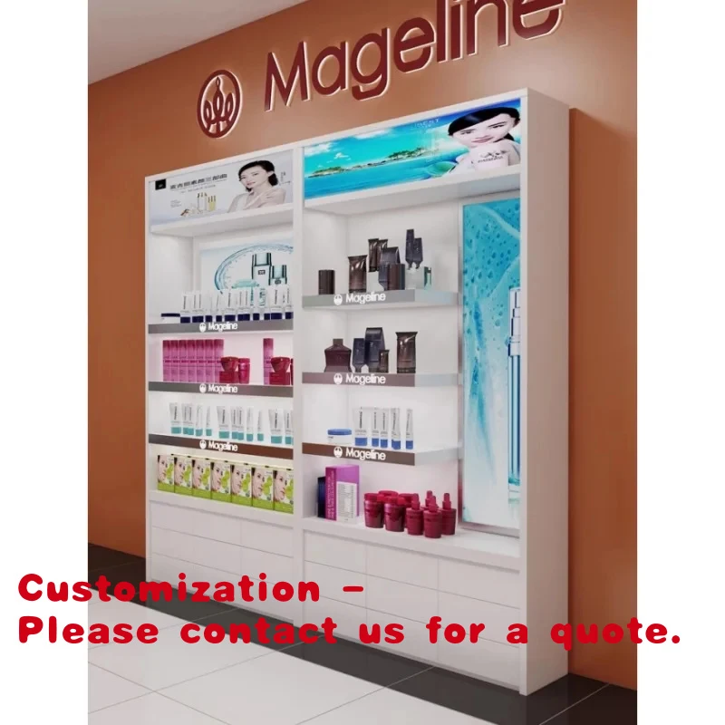 custom.High Quality Modern Beauty Supply Store Fixtures With Light Cosmetics Mall Kiosks Cosmetics Store