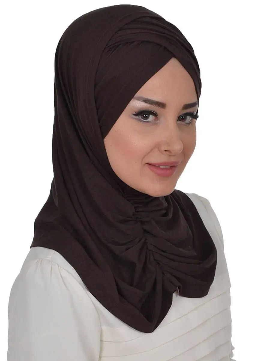 Ensemble d'écharpe en os peigné, café