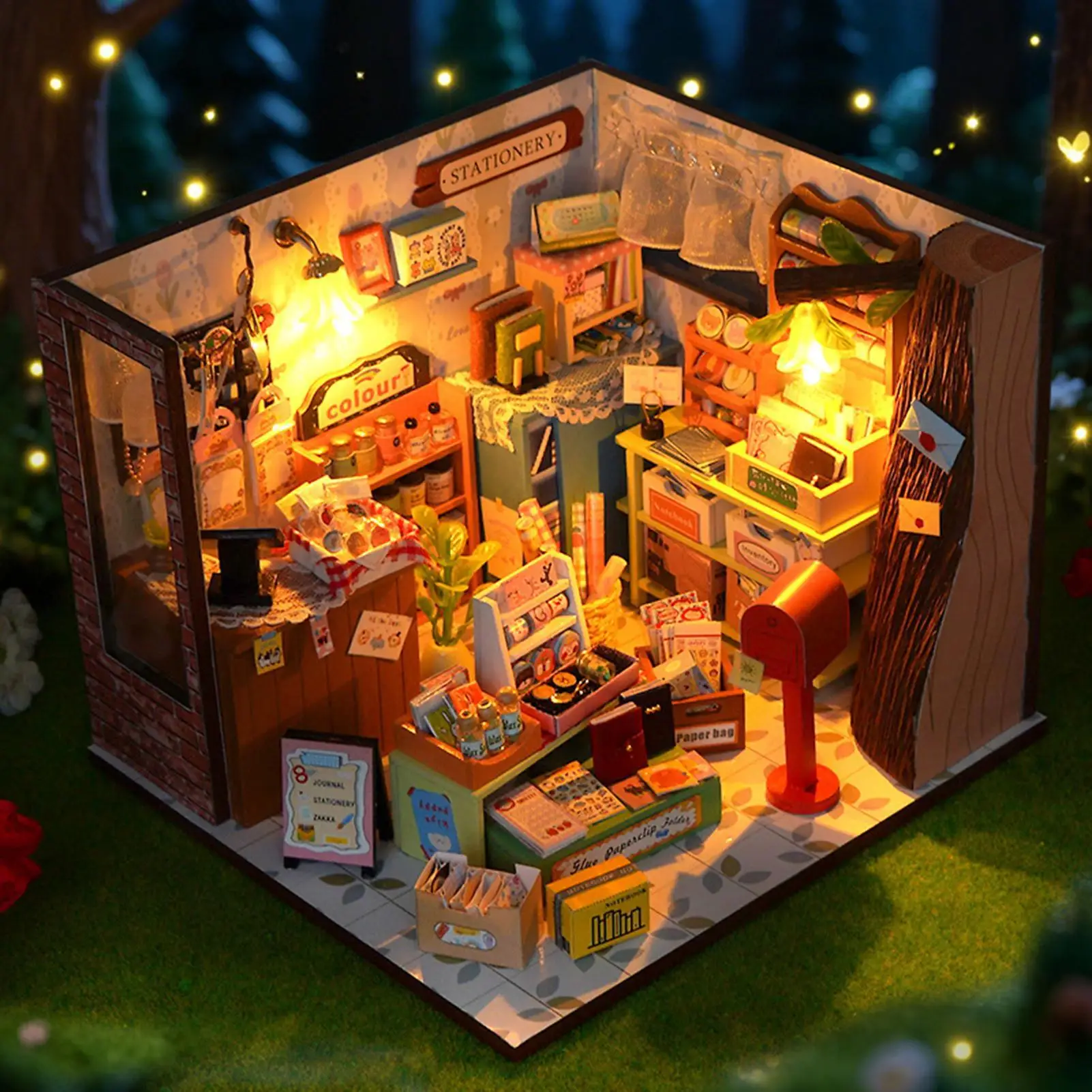Miniature House Kit Tiny Craft Building Toy Mini House Kit for Home Living Room Bookshelf Apartment Dorm Desk Decor