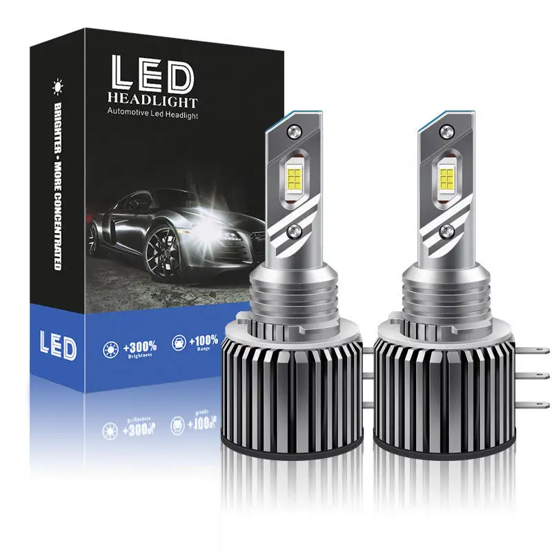

2pcs H15 LED Headlight Bulbs CANBUS 6500K Super White Car LED High Beam 15/55W DRL Driving Lamp with Cooling Fan Error Free 12V