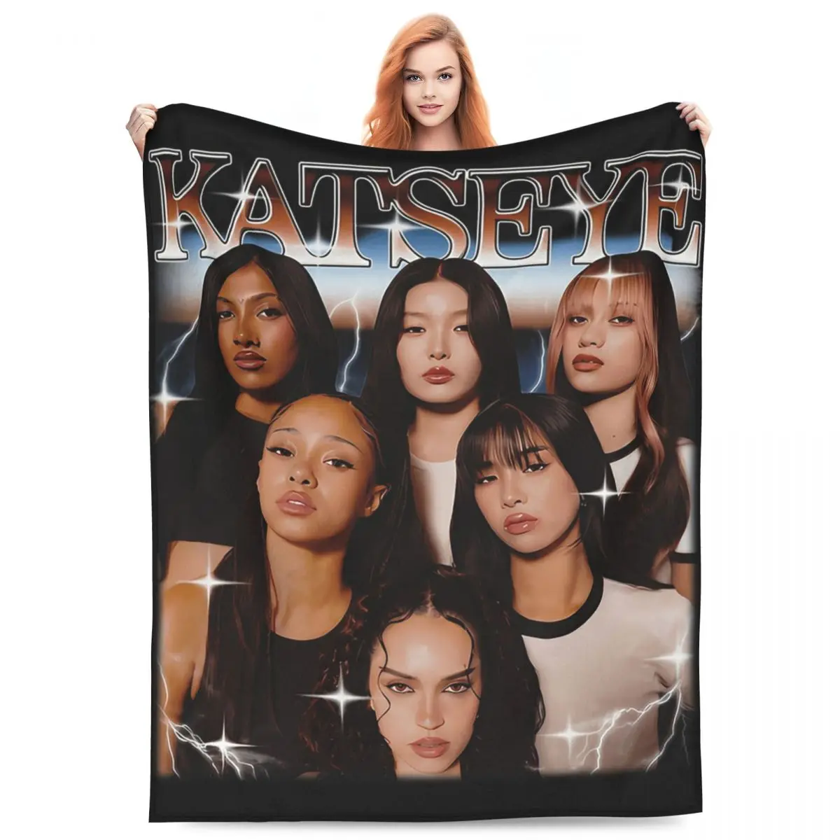 Katseye Global Girl Group Blankets Flannel Sofa Throw Blanket Multi-function for Couch Bedding Throws Bedspread Quilt