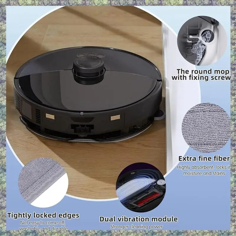 WON Vibrazioni Panni Mop + Panni Mop Edgewise Per Roborock S8 Max Ultra / S8 Maxv Ultra Robot Aspirapolvere Accessori