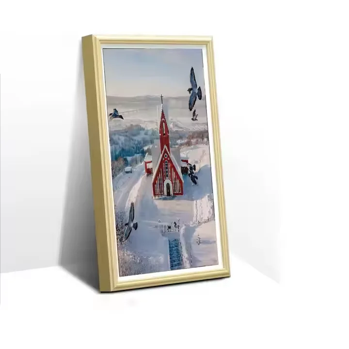 

21,5-дюймовая цифровая фоторамка с Wi-Fi, сенсорным экраном и деревянным дизайном для воспроизведения видео (MP4, AVI, MP3) и аудио для рекламы