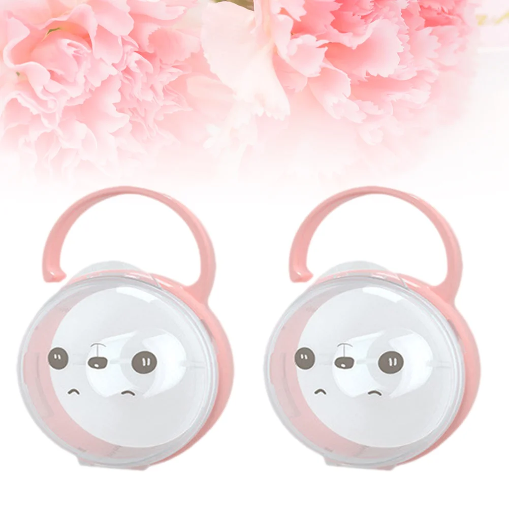 

2pcs Pacifier Storage Case Portable Baby Soother Holder For Travel Home Use Dustproof Protection Compatible With Most Pacifiers