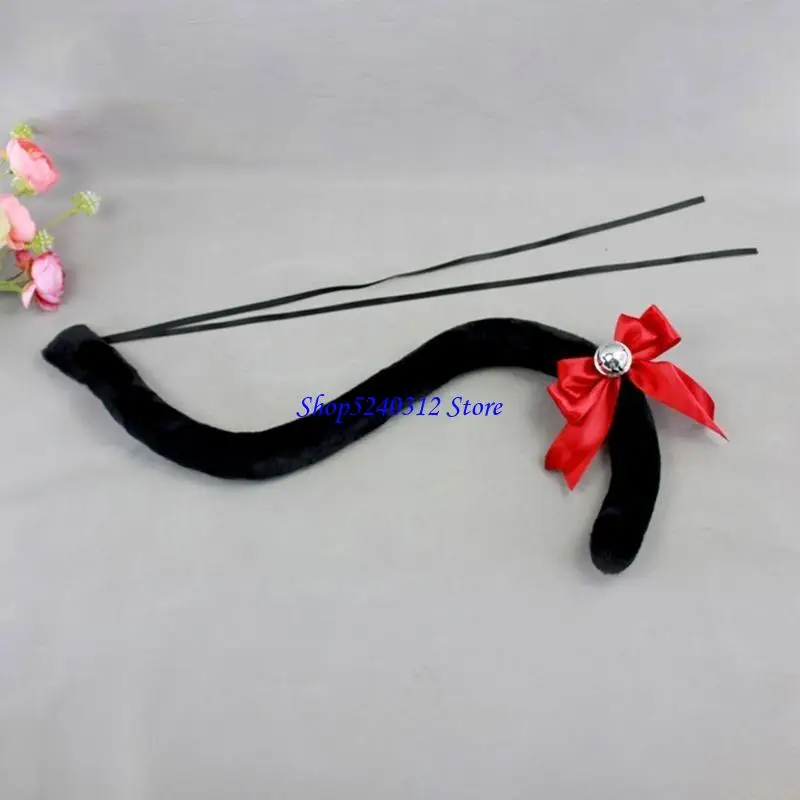 

634C Handmade Plush Cats Ears Headbands Fauxs Furs Tail for Halloween Cosplay Party Costumes Accessories for Kids Adult