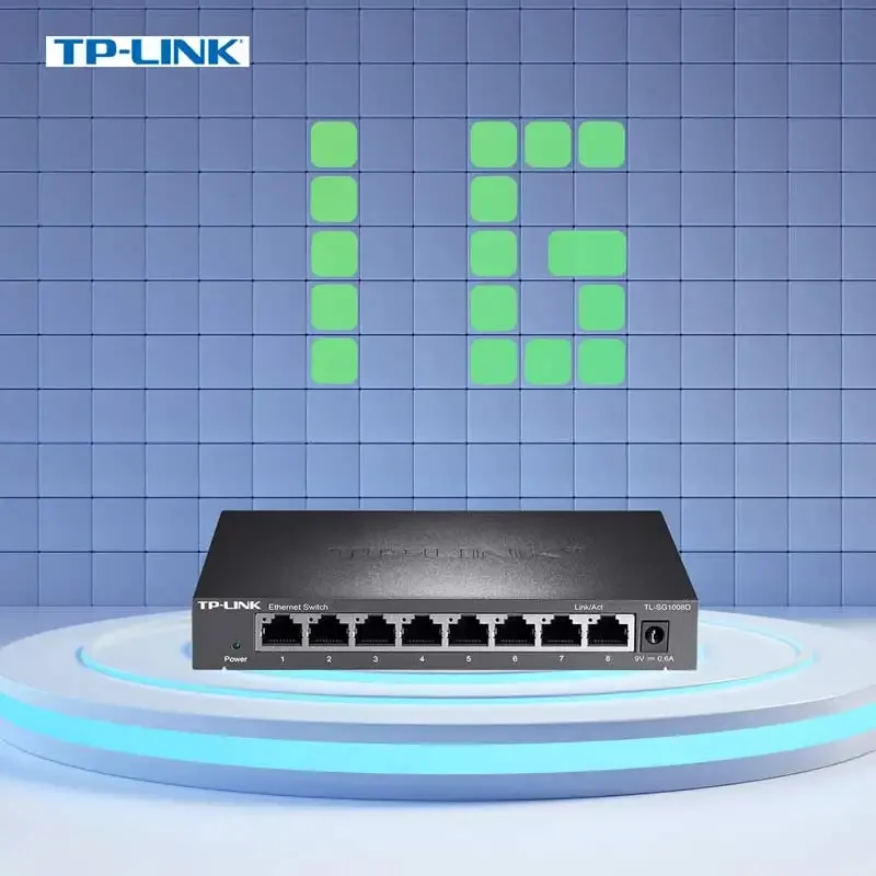 TP-LInk, 8-портовый гигабитный коммутатор, локальная сеть, 1000 Мбит/с, сетевой хаб Ethernet 1GE, RJ45, 1 гб интернета, фотосессия