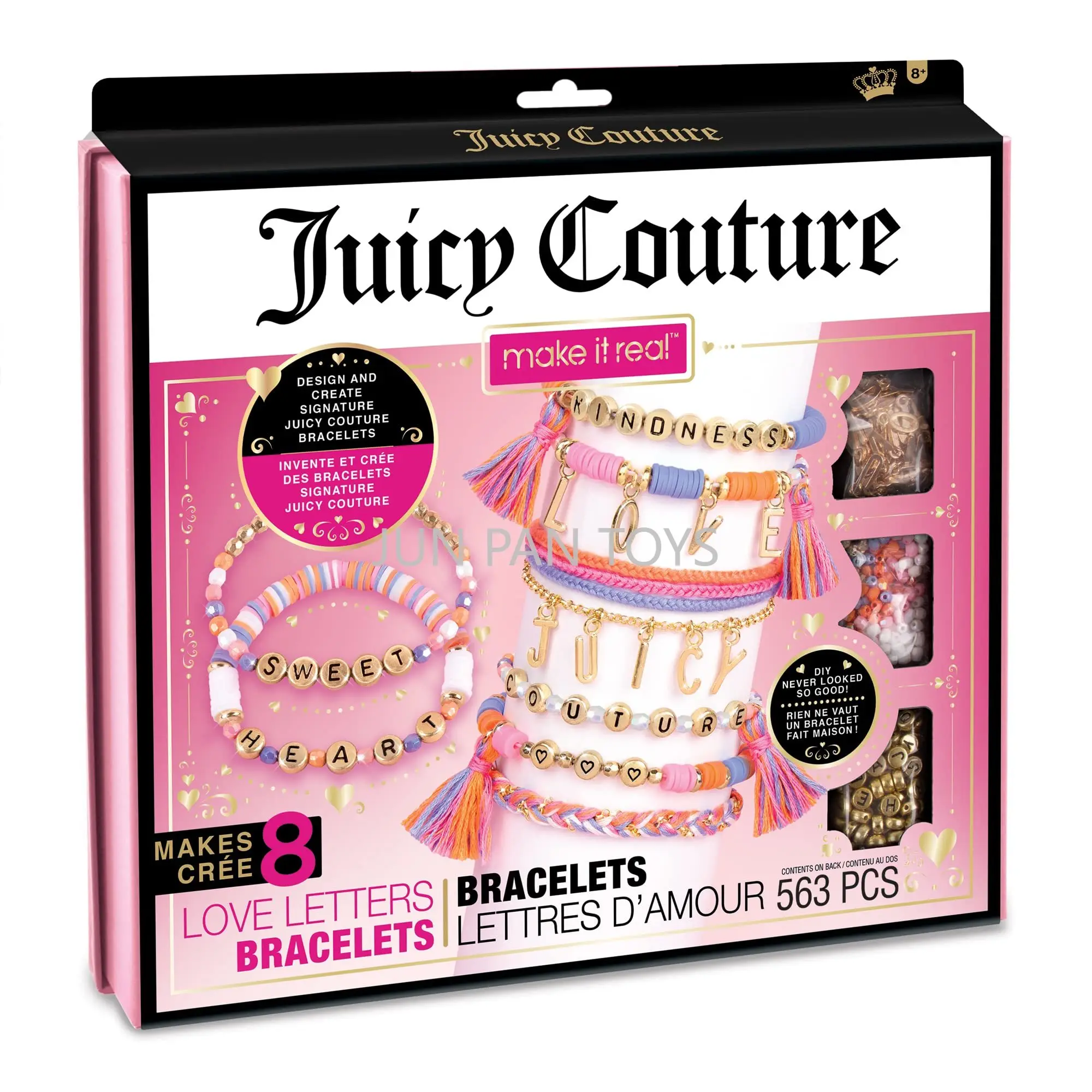 Make It Real Juicy Couture Love Letters Bracelet Craft Set DIY Charm Bracelet Craft Set for Girls Collectible Children Toys Gift